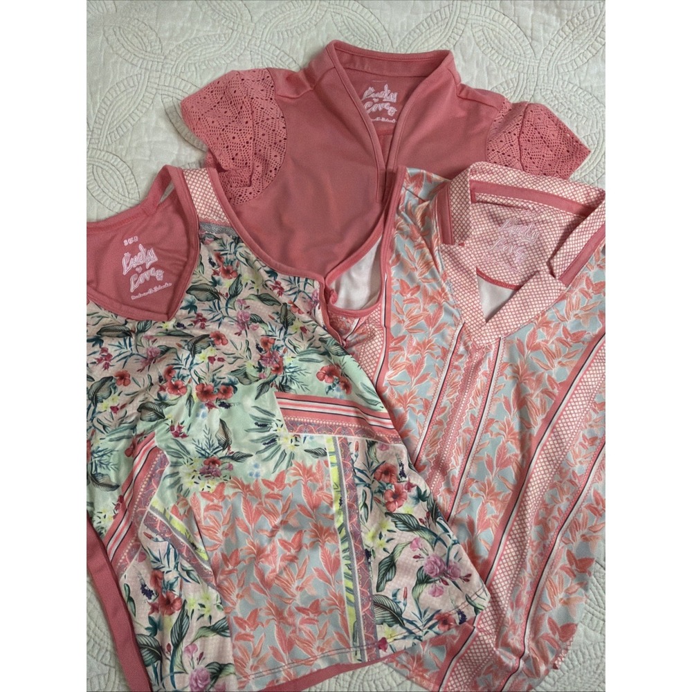 Lot of‎ 3 Lucky in Love Summer Tennis Golf Active Tops Girls Size Small EUC